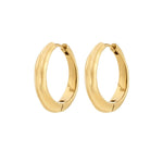 Gold hoop earrings on a white background