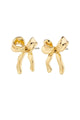 Cassian Recycled Gold Plated Bow Stud Earrings
