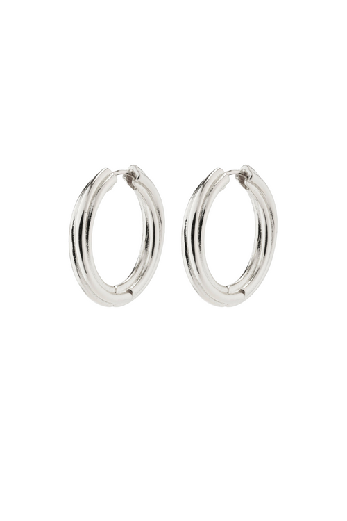Edea Hoops Recycled Silver Plated Earrings ACC Jewellery Pilgrim   