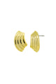 Misty Ridged Half Moon Gold Earrings