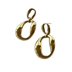 State Oval Link Gold Earrings