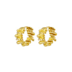 April Pleated Gold Hoop Earrings