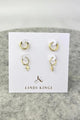 Sleeper + Tiny Cross Gold Earring Set