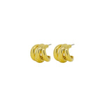 Sol Triple Gold Small Hoop Stud Earrings