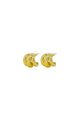 Sol Triple Gold Small Hoop Stud Earrings