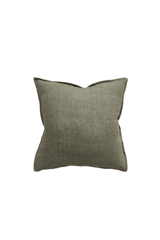 Cassia Moss Feather Inner 55x55cm  Linen Cushion HW Cushions Baya   