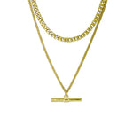 Mara Double TBar Gold Necklace