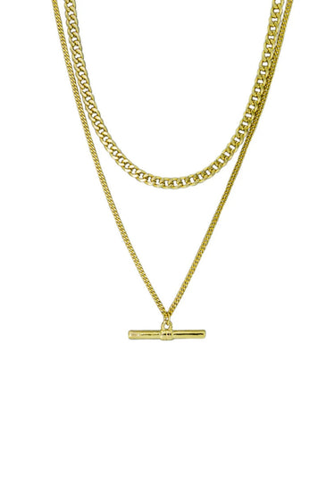 Mara Double TBar Gold Necklace