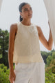 Shoreline Butter Linen Bias Sleeveless Shell Top
