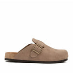 Bili Taupe Suede Clogs
