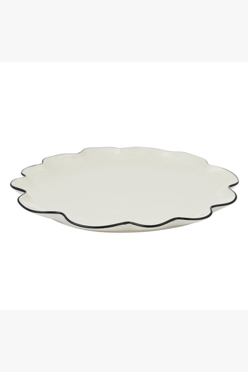wavy edge ceramic plate