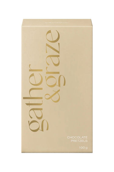 Beige box with 'gather & graze' branding on a white background