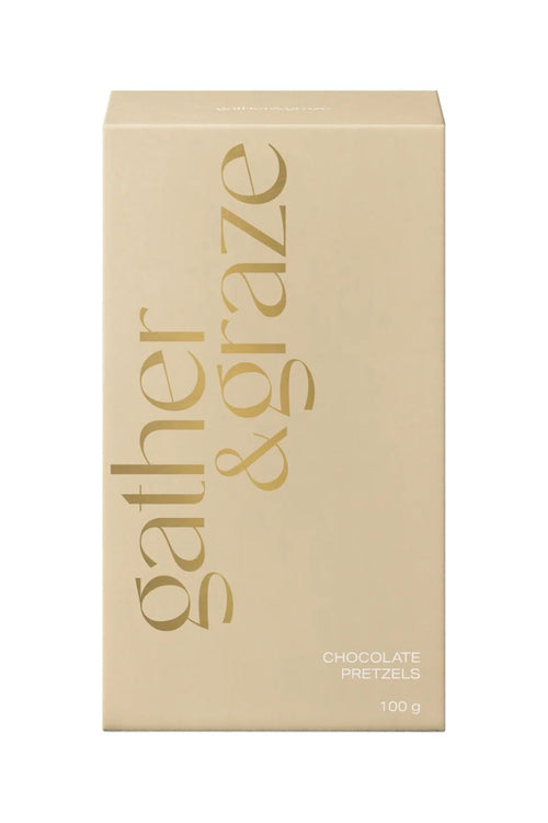 Beige box with 'gather & graze' branding on a white background