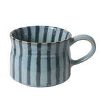 Striped ceramic mug on a white background