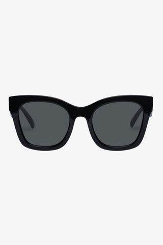 Showstopper  Round Black Khaki Mono Lens Sunglasses ACC Glasses - Sunglasses Le Specs   