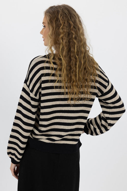 Black stripe knit