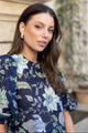 Sincere Ink Botanical Crew Neck Mid Sleeve Top