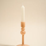 beige glass candle holder