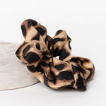 Single Large Leopard Satin Scrunchie