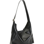 Sisa Black Shine Slouch Shoulder Bag