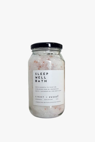 Sleep Well 500g Jar Bath Soak HW Beauty - Skincare, Bodycare, Hair, Nail, Makeup Light + Vessel   