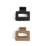 Small Brown Black 2 pc Matte Clip Set