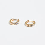 Classic Diamante Gold Huggie Earrings
