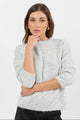 Snowlight Light Grey Marle Fluffy Long Sleeve Crewneck Jumper