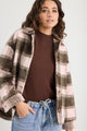 Solace Chocolate Pink Check Oversized Shacket