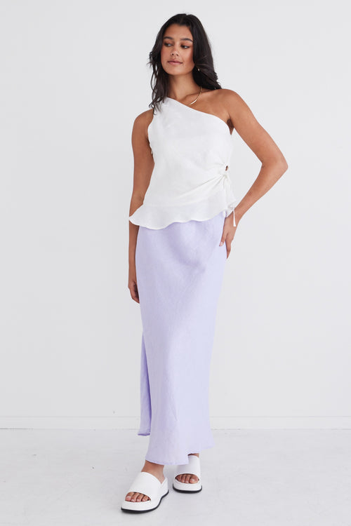 Soulmate Lilac Linen Bias Midi Skirt WW Skirt Among the Brave   