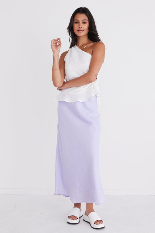 Soulmate Lilac Linen Bias Midi Skirt WW Skirt Among the Brave   