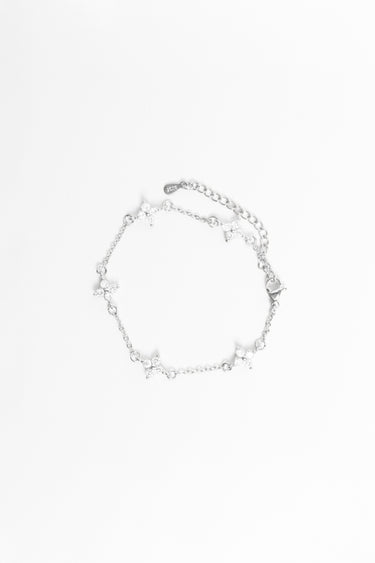 Silver bracelet on a white background