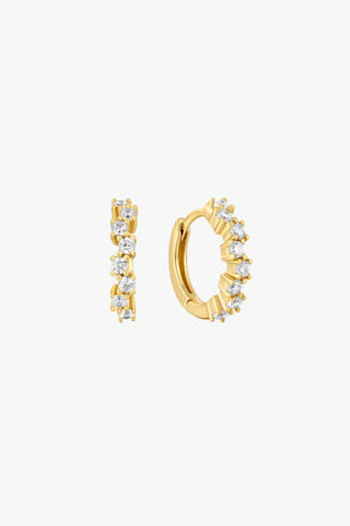 Sparkle Cluster Gold Huggie Hoop Earrings ACC Jewellery Ania Haie   