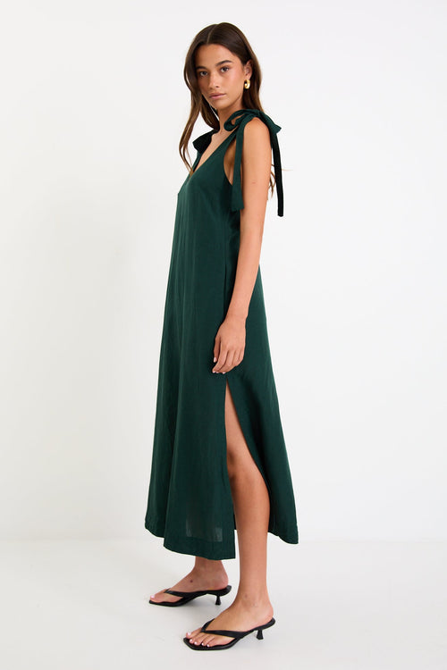 Shop Spontaneous Forest Tie Shoulder Relaxed Midi Dress | Flo & Franki Shop Spontaneous Forest Tie Shoulder Relaxed Midi Dress | Flo & Franki