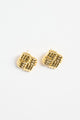 Square Weave 14k Gold Plate Stud Earring