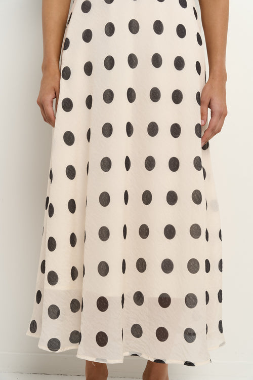 Shop Stage Cream Black Polka Dot Puff Sleeve Floaty Maxi Dress