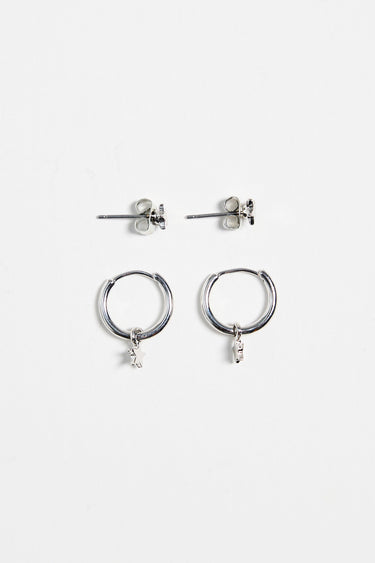 star sleeper stud set silver earrings