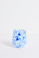 Stemless Blue Green Splatter Wine Glass