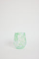 Stemless Green Aqua Splatter Wine Glass