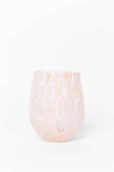Stemless Natural Splatter Wine Glass
