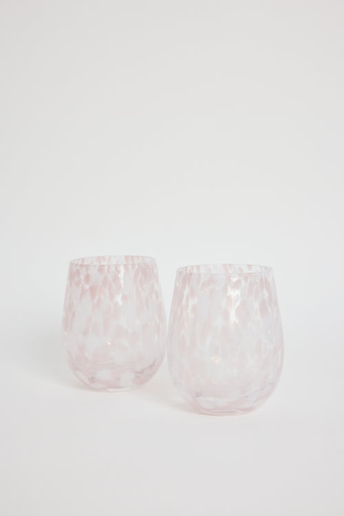 pink stemless wine glasses