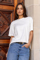 Street Ivory Crew Neck Short Sleeved Boxy Tee