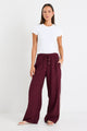 Townie Burgundy Plum Side Stripe Elastic Waist Pants