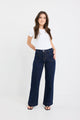 Zoey Indigo Petite High Rise Wide Leg Pocket Jean