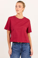 Suburb Red Boxy Crop Tee