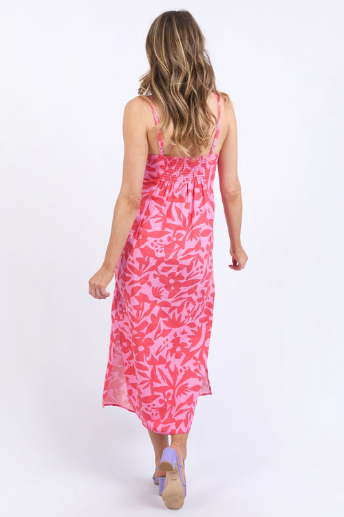 pink floral maxi dress 