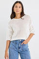 Sunrise Ivory SS Crochet Knit Top