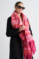 Sunrise Pink Orange Check Scarf