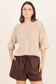 Sunrise String SS Crochet Knit Top