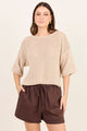 Lifestyle Dark Chocolate Linen Tie Waist Shorts